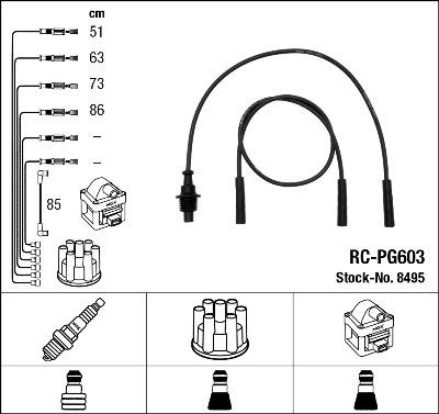 NGK 8495 - Комплект проводів запалювання autocars.com.ua