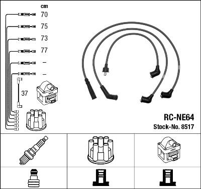 NGK 8517 - Комплект проводів запалювання autocars.com.ua