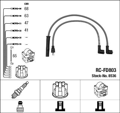 NGK 8536 - Комплект проводов зажигания avtokuzovplus.com.ua