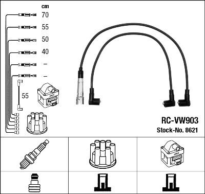 NGK 8621 - Комплект проводов зажигания autodnr.net