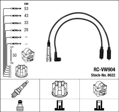 NGK 8622 - Комплект проводов зажигания autodnr.net