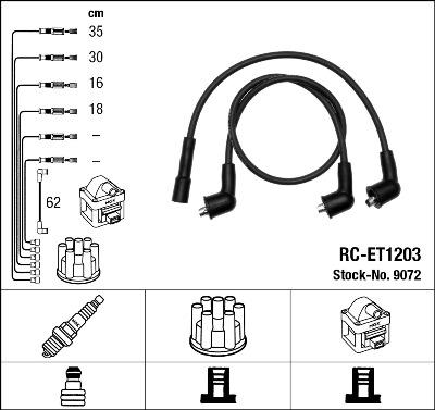 NGK 9072 - Комплект проводов зажигания avtokuzovplus.com.ua