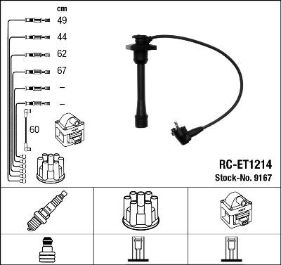 NGK 9167 - Комплект в-в проводов RC-ET1214 autodnr.net