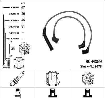 NGK 9478 - Комплект проводів запалювання autocars.com.ua