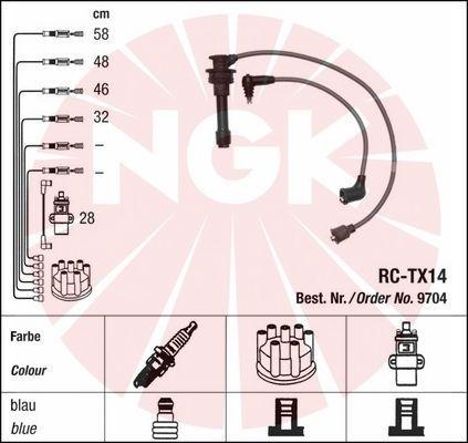 NGK 9704 - Комплект проводів запалювання autocars.com.ua