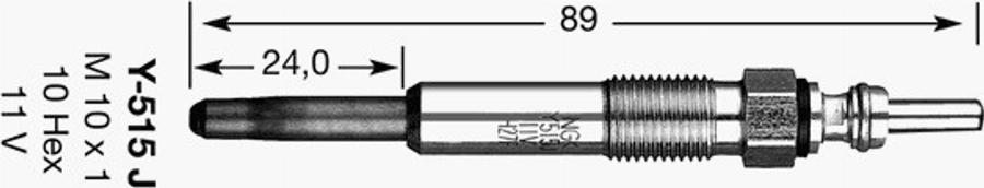 NGK Y-515J - Свічка розжарювання autocars.com.ua