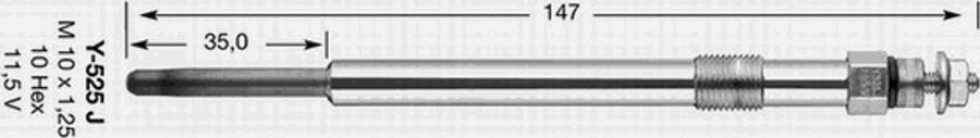 NGK Y-525J - Свічка розжарювання autocars.com.ua