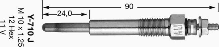 NGK Y-710J - Свеча накаливания autodnr.net