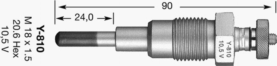 NGK Y-810 - Свічка розжарювання autocars.com.ua