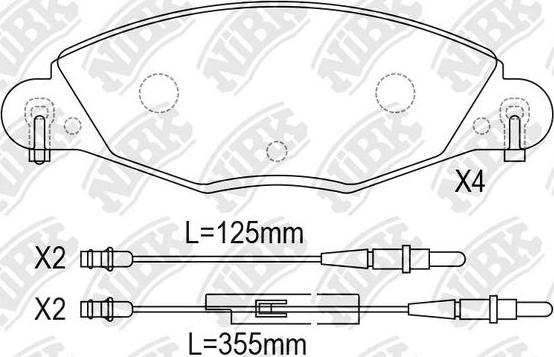 NiBK PN0184W - Тормозные колодки, дисковые, комплект avtokuzovplus.com.ua