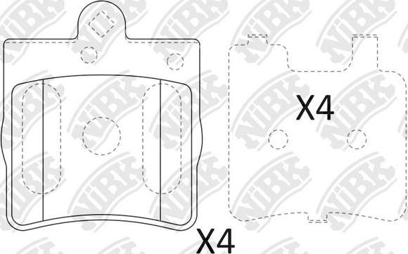 NiBK PN0310 - Колодки тормозные дисковые CHRYSLER CROSSFIRE 3.2 2003 - 2008  CHRYSLER CROSSFIRE 3.2 2004 - 2008 autodnr.net