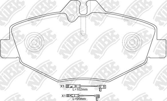NiBK PN0342W - Тормозные колодки, дисковые, комплект avtokuzovplus.com.ua
