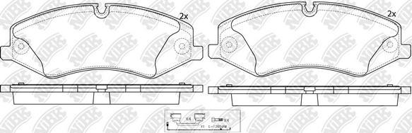 NiBK PN0488W - Тормозные колодки, дисковые, комплект avtokuzovplus.com.ua