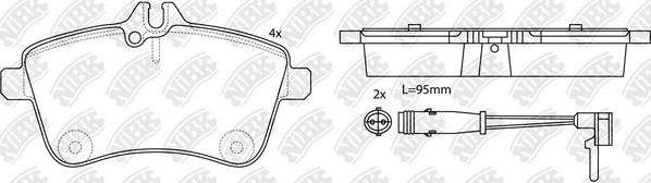 NiBK PN0490W - Тормозные колодки, дисковые, комплект avtokuzovplus.com.ua