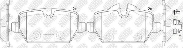 NiBK PN0549W - Тормозные колодки, дисковые, комплект avtokuzovplus.com.ua