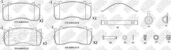 NiBK PN0922 - Тормозные колодки, дисковые, комплект avtokuzovplus.com.ua