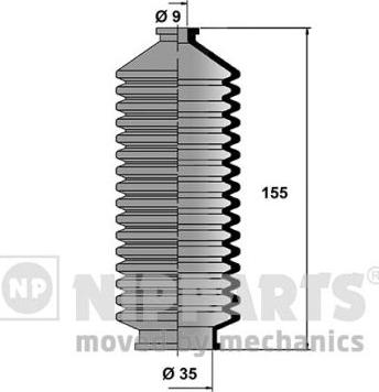 Nipparts J2841007 - Комплект пыльника, рулевое управление avtokuzovplus.com.ua