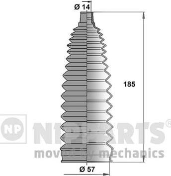 Nipparts J2842019 - Комплект пыльника, рулевое управление avtokuzovplus.com.ua