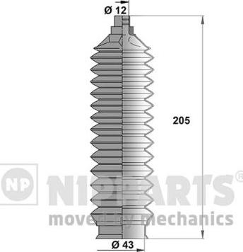 Nipparts J2843008 - Комплект пилника, рульове управління autocars.com.ua