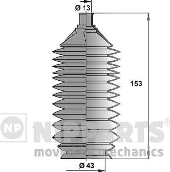 Nipparts J2843009 - Комплект пыльника, рулевое управление avtokuzovplus.com.ua