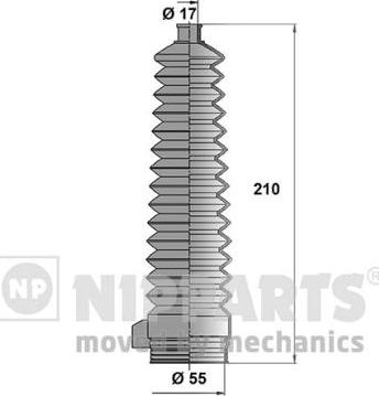 Nipparts J2843010 - Комплект пилника, рульове управління autocars.com.ua