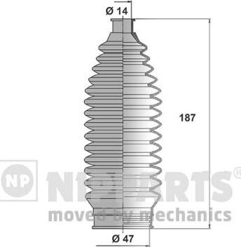 Nipparts J2843011 - Комплект пилника, рульове управління autocars.com.ua