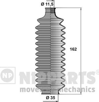 Nipparts J2845005 - Комплект пилника, рульове управління autocars.com.ua