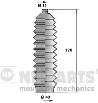 Nipparts J2846001 - Комплект пыльника, рулевое управление avtokuzovplus.com.ua