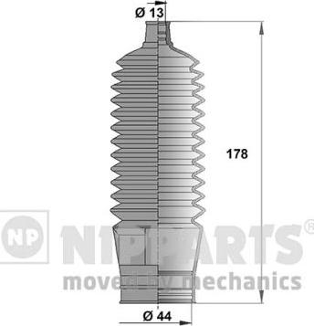 Nipparts J2846007 - Комплект пыльника, рулевое управление autodnr.net