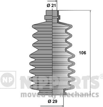 Nipparts J2847008 - Комплект пилника, рульове управління autocars.com.ua