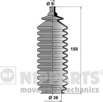 Nipparts J2847009 - Комплект пыльника, рулевое управление autodnr.net