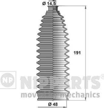 Nipparts J2851008 - Комплект пыльника, рулевое управление avtokuzovplus.com.ua