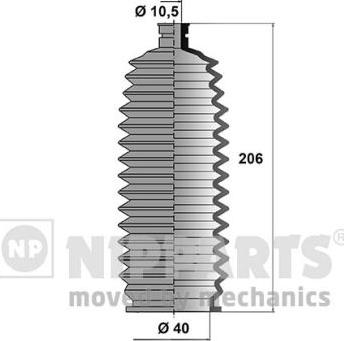 Nipparts J2856003 - Комплект пыльника, рулевое управление avtokuzovplus.com.ua