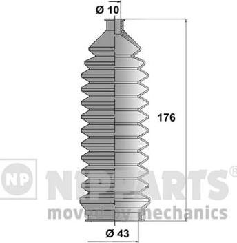 Nipparts J2858000 - Комплект пыльника, рулевое управление avtokuzovplus.com.ua