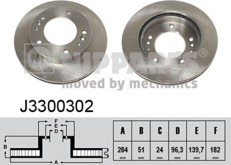 Nipparts J3300302 - Тормозной диск avtokuzovplus.com.ua