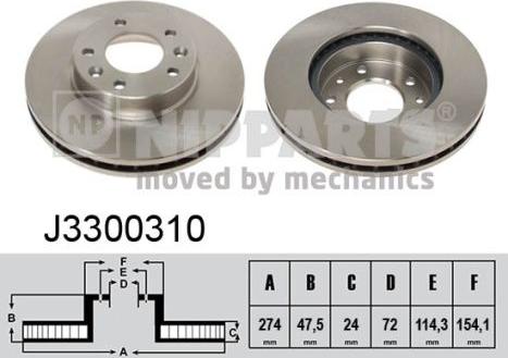 Nipparts J3300310 - Тормозной диск avtokuzovplus.com.ua