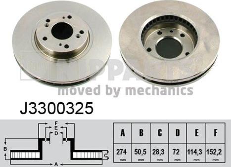 Nipparts J3300325 - Гальмівний диск autocars.com.ua