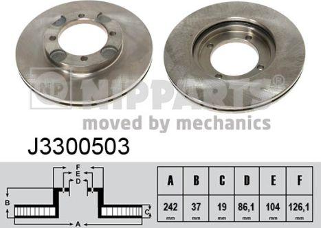 Nipparts J3300503 - Тормозной диск avtokuzovplus.com.ua