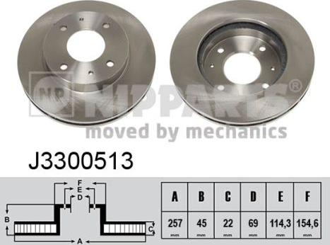 Nipparts J3300513 - Тормозной диск avtokuzovplus.com.ua