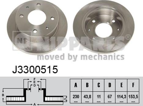 Nipparts J3300515 - Тормозной диск avtokuzovplus.com.ua