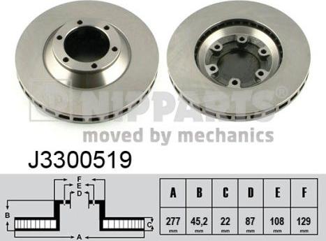 Nipparts J3300519 - Тормозной диск avtokuzovplus.com.ua