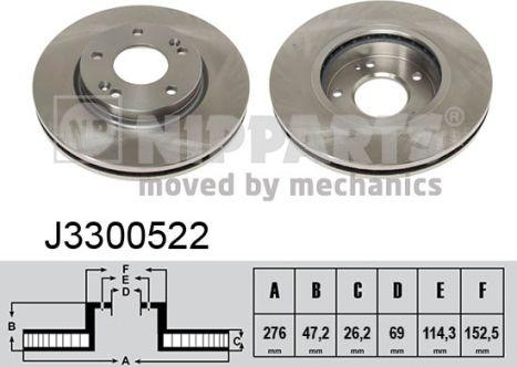 Nipparts J3300522 - Тормозной диск avtokuzovplus.com.ua