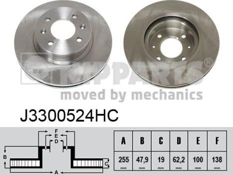 Nipparts J3300524HC - Тормозной диск avtokuzovplus.com.ua