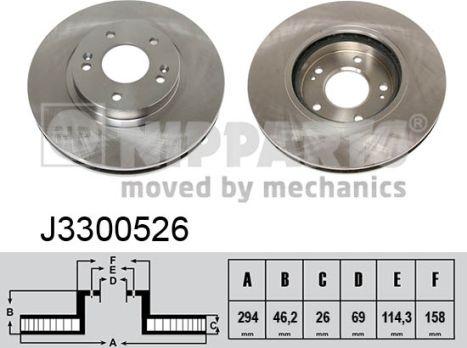 Nipparts J3300526 - Гальмівний диск autocars.com.ua