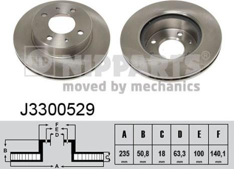 Nipparts J3300529 - Тормозной диск avtokuzovplus.com.ua