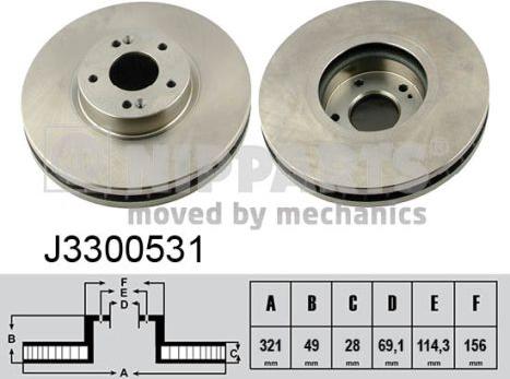 Nipparts J3300531 - Гальмівний диск autocars.com.ua