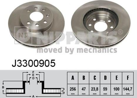 Nipparts J3300905 - Тормозной диск avtokuzovplus.com.ua