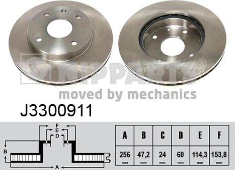 Nipparts J3300911 - Тормозной диск avtokuzovplus.com.ua