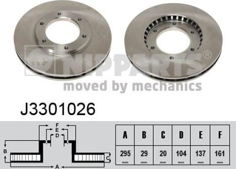 Nipparts J3301026 - Тормозной диск avtokuzovplus.com.ua