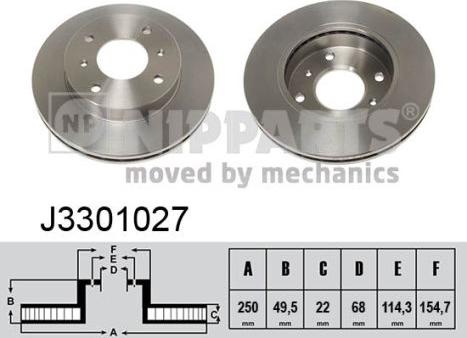 Nipparts J3301027 - Тормозной диск avtokuzovplus.com.ua